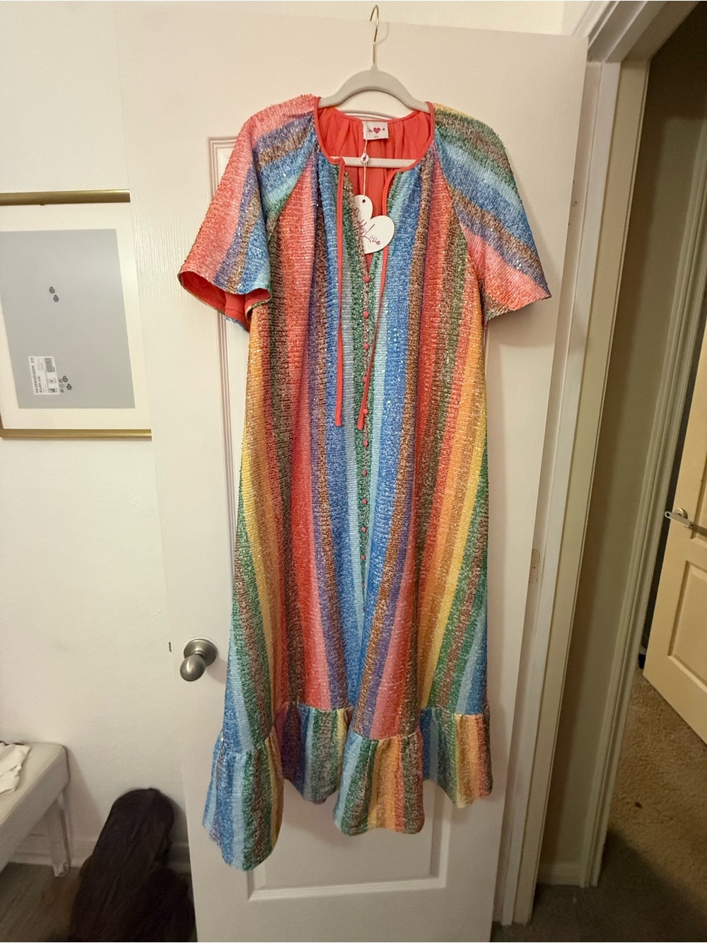 Buddy Love Rainbow Striped Maxi Dress - Red, Orange, Yellow, Green, Blue, Purple